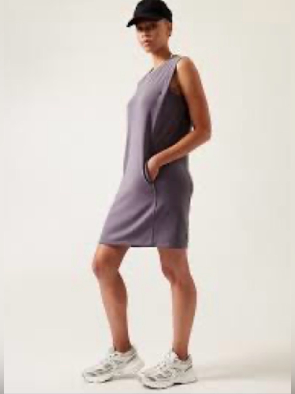 Athleta Seasoft Rib Mini Tank Dress Violet Dusk